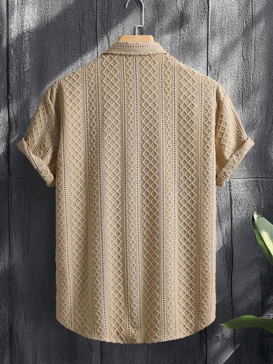 SHEIKH CART ARTICLE #4039 Short Sleeve Textured Knit Shirt – Sandstone